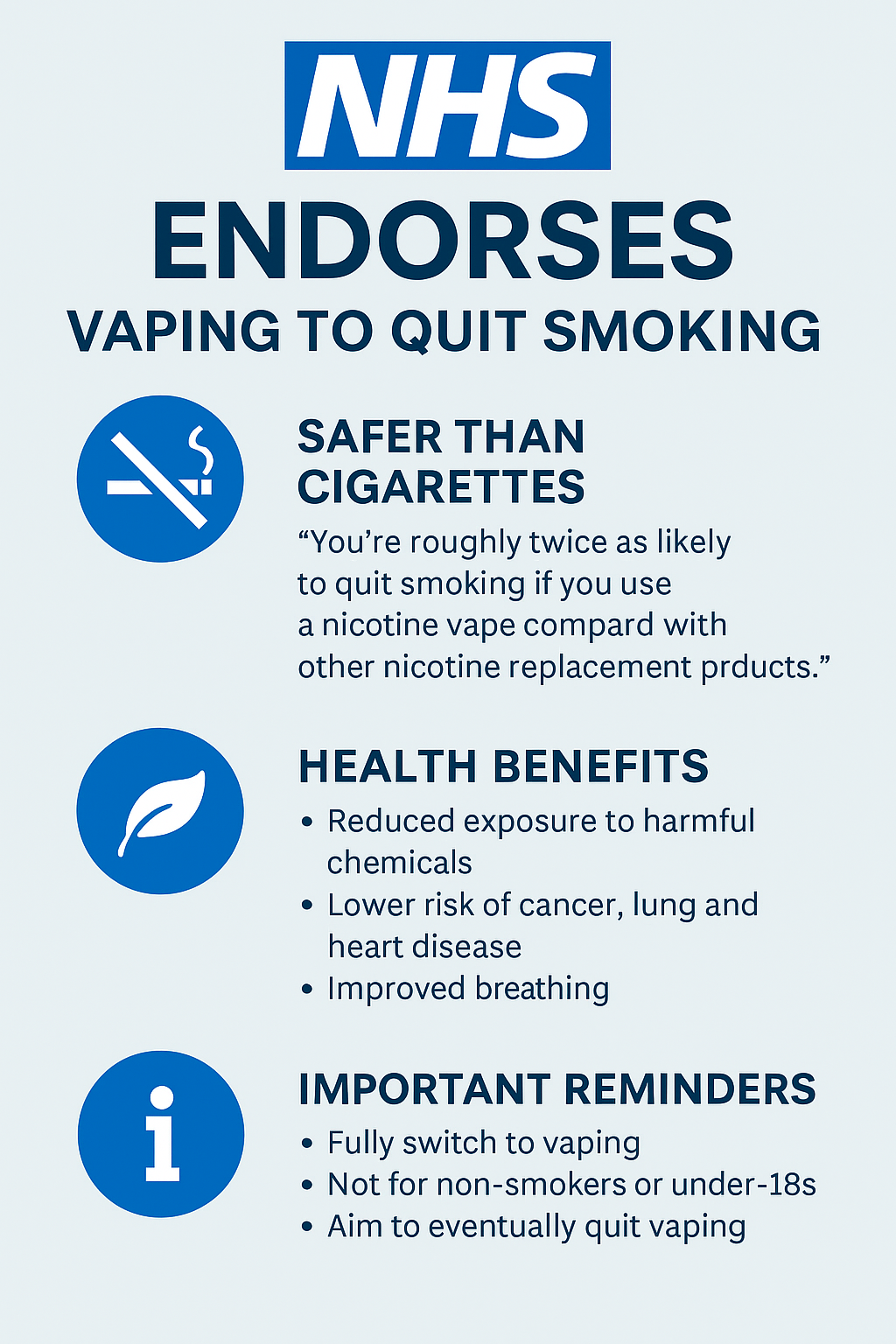 NHS Supports Vaping for Quitting Smoking | Safer Alternative to Cigarettes The Vape Order NHS Supports Vaping for Quitting Smoking | Safer Alternative to Cigarettes The Vape Order