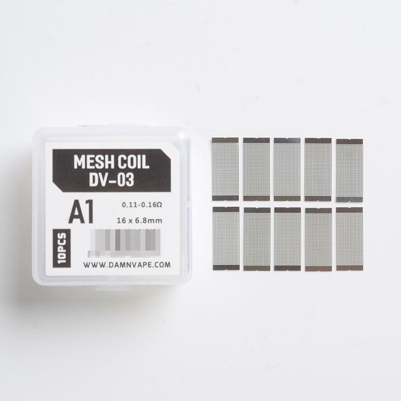 Damn Vape Mesh Coil Replacement DV-03 Mesh Coils - 0.11~0.16ohm (45~60W), KA1 (10 PCS)
