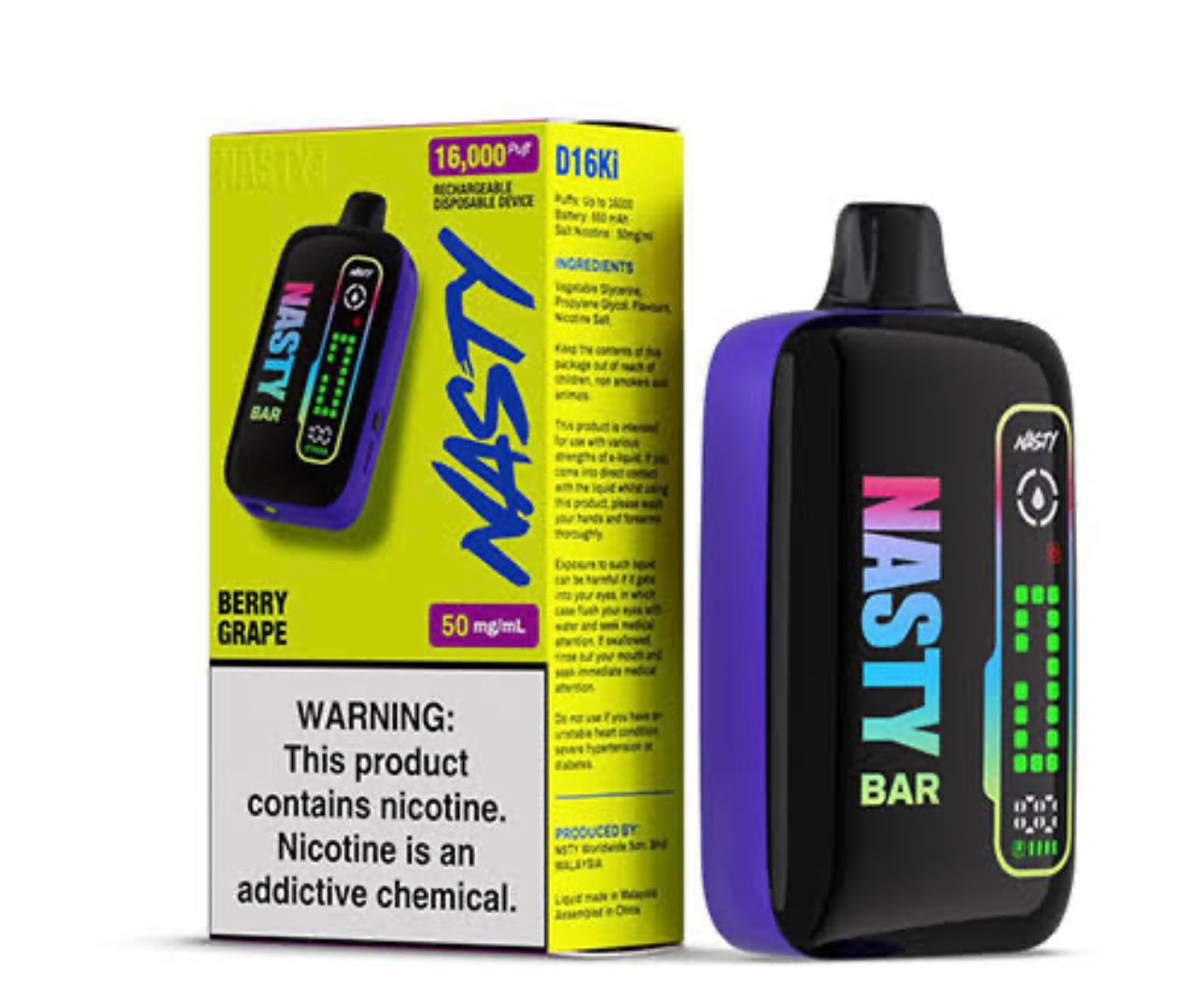 Nasty 16 000 Rechargeable Disposable