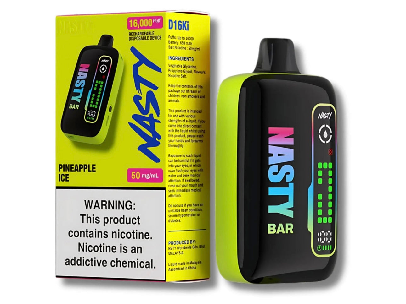 Nasty 16 000 Rechargeable Disposable