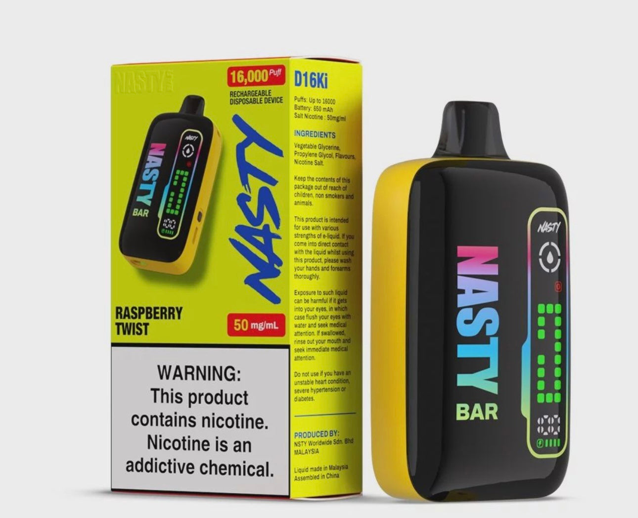 Nasty 16 000 Rechargeable Disposable