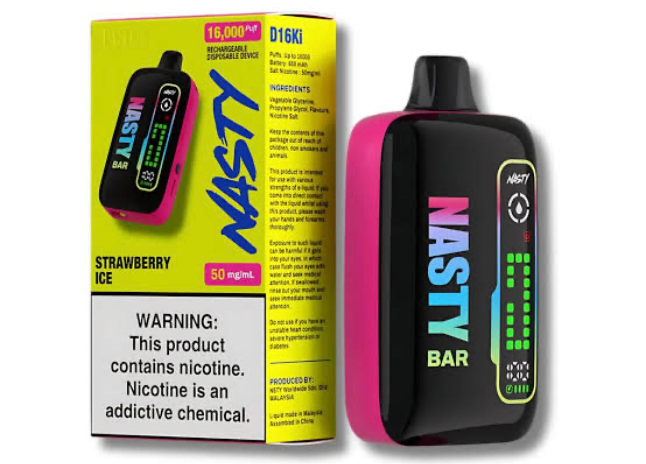 Nasty 16 000 Rechargeable Disposable