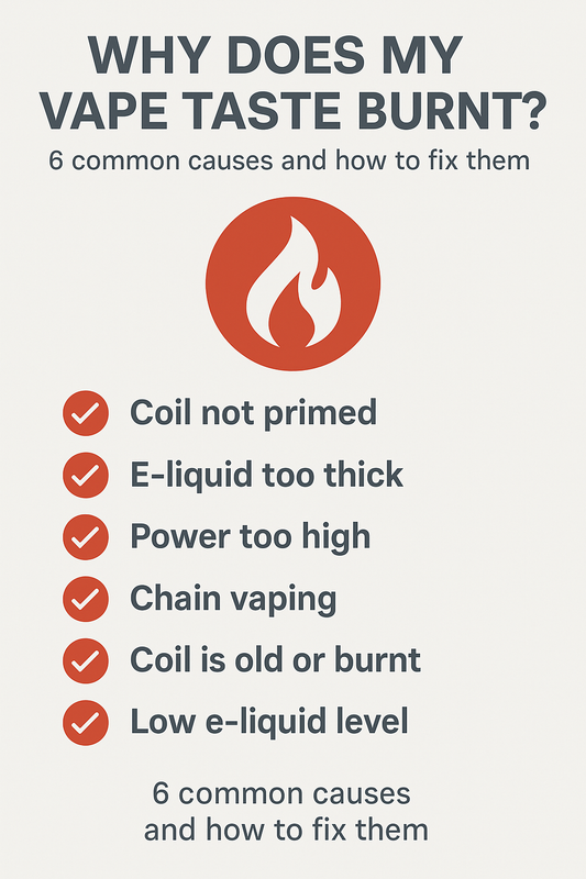 Why Does My Vape Taste Burnt? 6 Common Causes and How to Fix Them