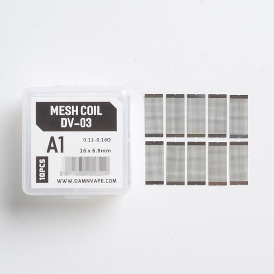 Damn Vape Mesh Coil Replacement DV-03 Mesh Coils - 0.11~0.16ohm (45~60W), KA1 (10 PCS)
